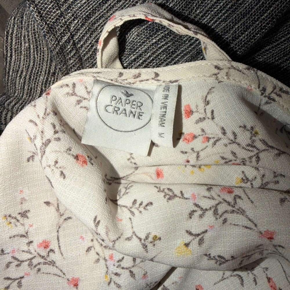 Paper Crane Womens Blouse Med Boho Cottagecore Dainty Flowers Soft Girl Romantic - Picture 6 of 7